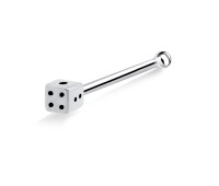 Little Dice Shaped Silver Bone Nose Stud NSKD-1027